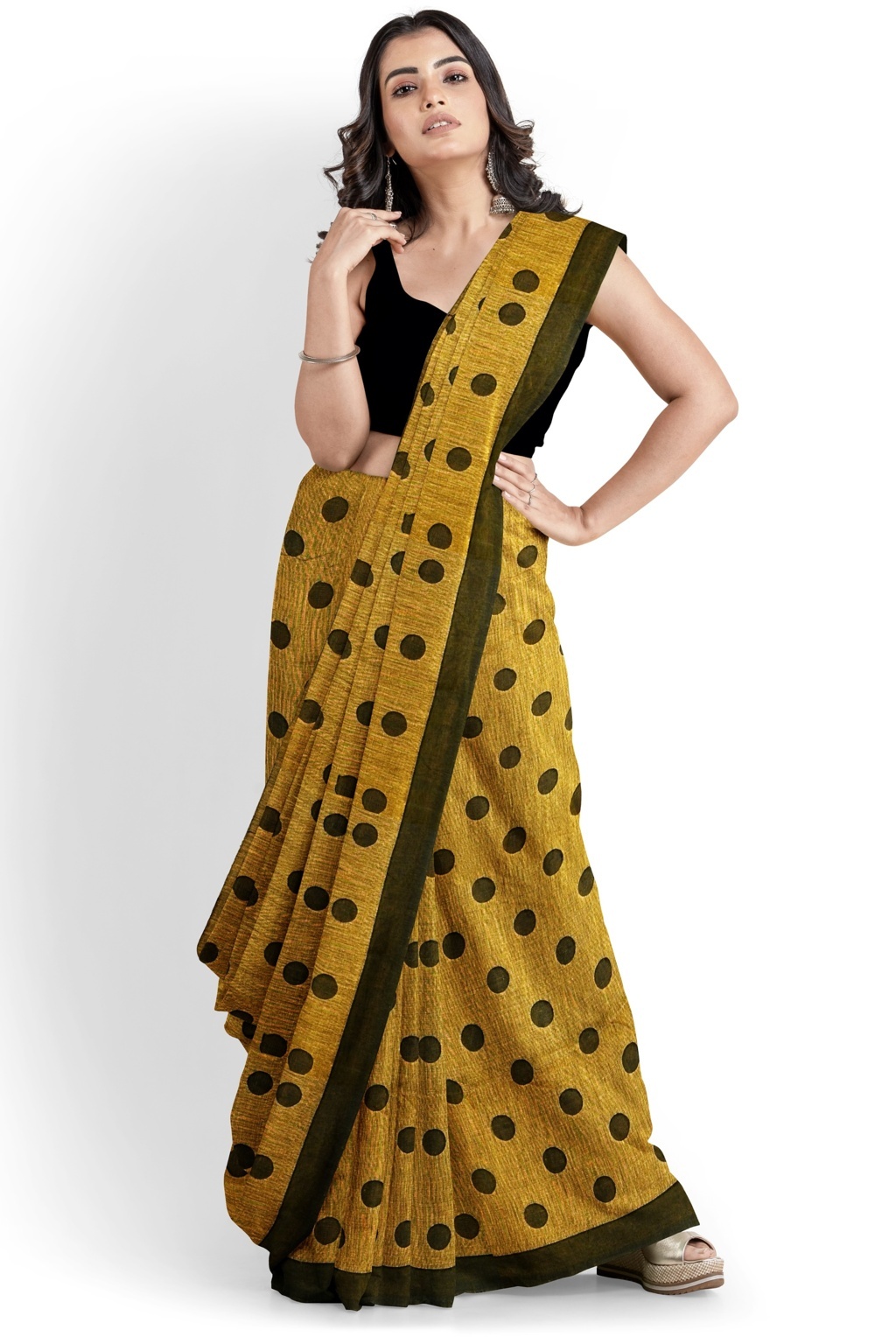 Brown Pure Cotton Tip Hand Loom Saree (1303)